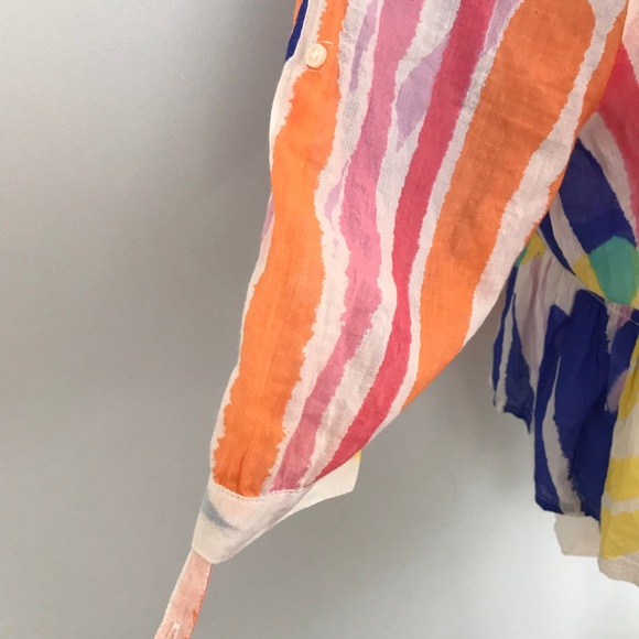 Aerie Colorful Peplum Boatneck Cotton Blou… - Picture 4 of 8